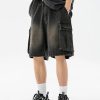 Stylish Work Outfits, Outfit Summer Ideas Denim Drawstring Wide Leg Cargo Shorts