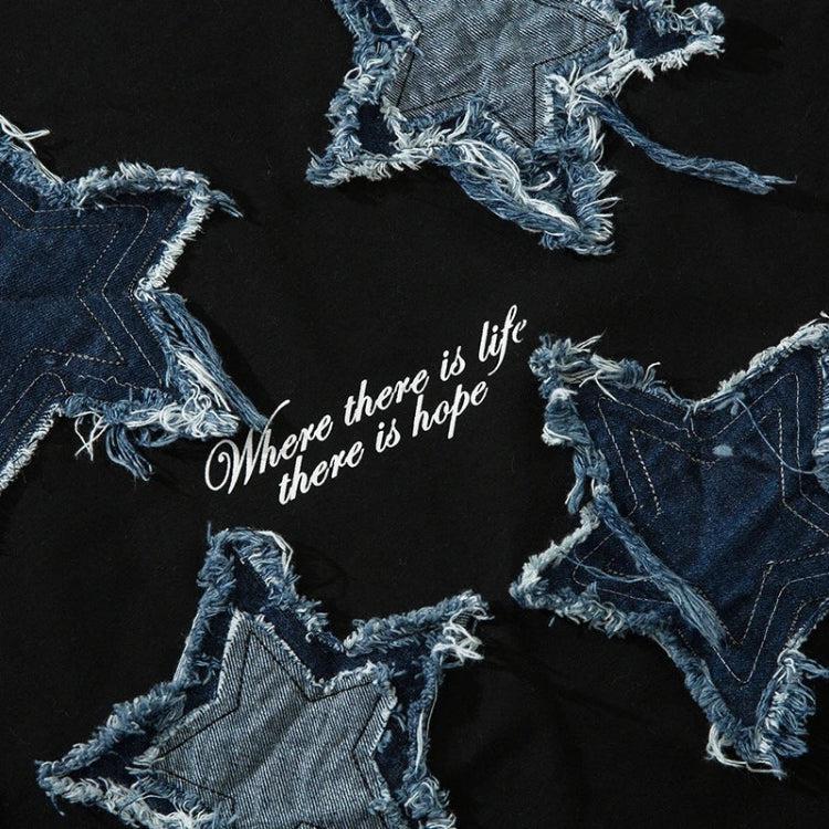 Stylish Work Outfits, Outfit Summer Ideas Denim Star Patchwork Tee Stylish Work Outfits, Outfit Summer Ideas Denim Star Patchwork Tee