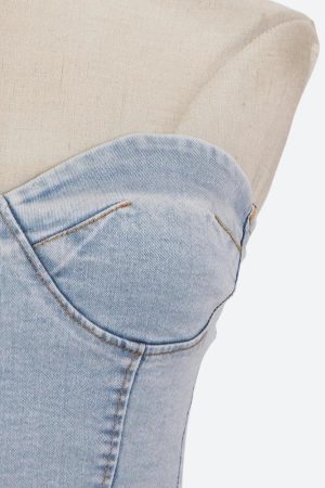 Stylish Work Outfits, Outfit Summer Ideas Denim Top & Pants Two Piece Set