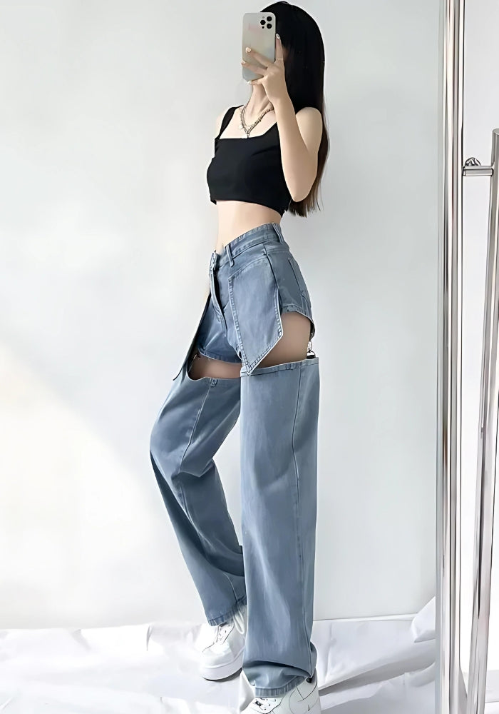 Stylish Work Outfits, Outfit Summer Ideas Detachable Straight Leg Jeans