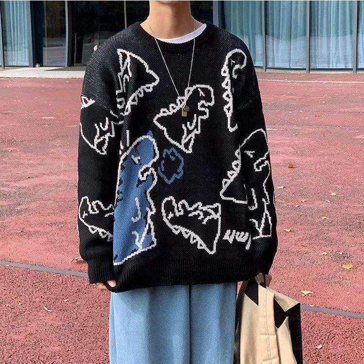 Stylish Work Outfits, Outfit Summer Ideas Dinosaur Knitted Sweater Stylish Work Outfits, Outfit Summer Ideas Dinosaur Knitted Sweater