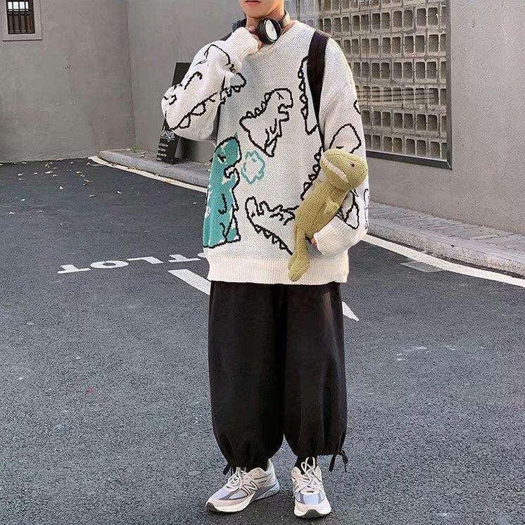 Stylish Work Outfits, Outfit Summer Ideas Dinosaur Knitted Sweater Stylish Work Outfits, Outfit Summer Ideas Dinosaur Knitted Sweater