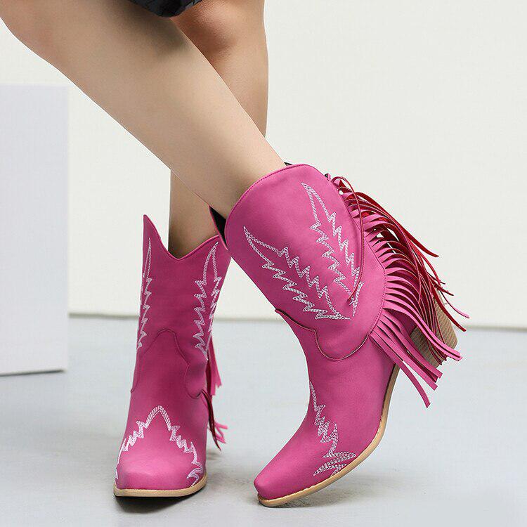 Stylish Work Outfits, Outfit Summer Ideas Disco Cowgirl Fringe Ankle Boots
