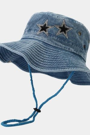 Stylish Work Outfits, Outfit Summer Ideas Disco Cowgirl Star Printed Denim Hat