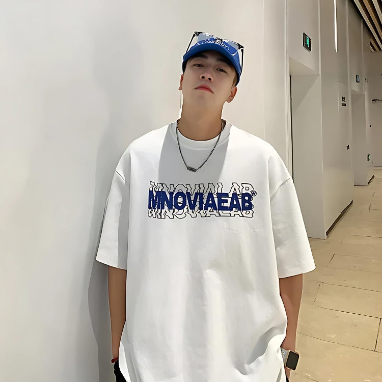 Stylish Work Outfits, Outfit Summer Ideas Distorted Text Graphic Tee Stylish Work Outfits, Outfit Summer Ideas Distorted Text Graphic Tee