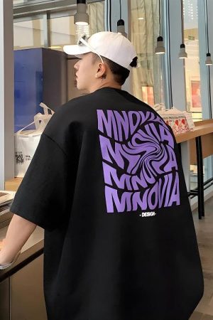 Stylish Work Outfits, Outfit Summer Ideas Distorted Text Graphic Tee