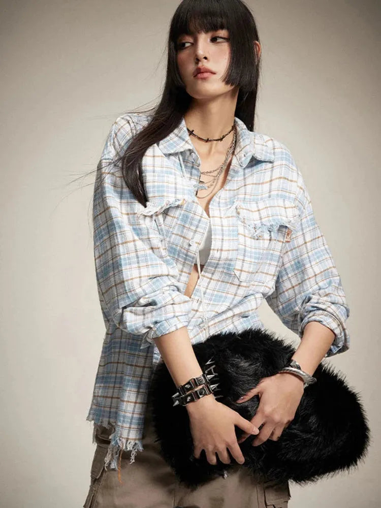 Stylish Work Outfits, Outfit Summer Ideas Distressed Plaid Shirt Stylish Work Outfits, Outfit Summer Ideas Distressed Plaid Shirt