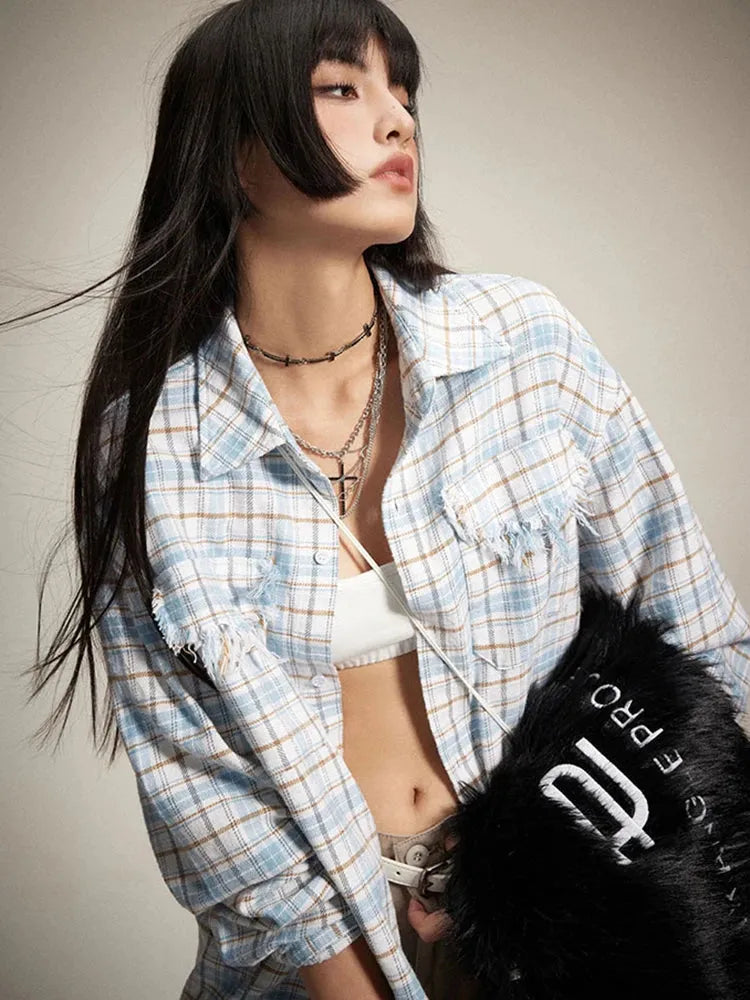 Stylish Work Outfits, Outfit Summer Ideas Distressed Plaid Shirt Stylish Work Outfits, Outfit Summer Ideas Distressed Plaid Shirt