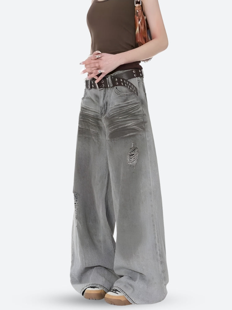Stylish Work Outfits, Outfit Summer Ideas Distressed Wide Leg Jeans Stylish Work Outfits, Outfit Summer Ideas Distressed Wide Leg Jeans