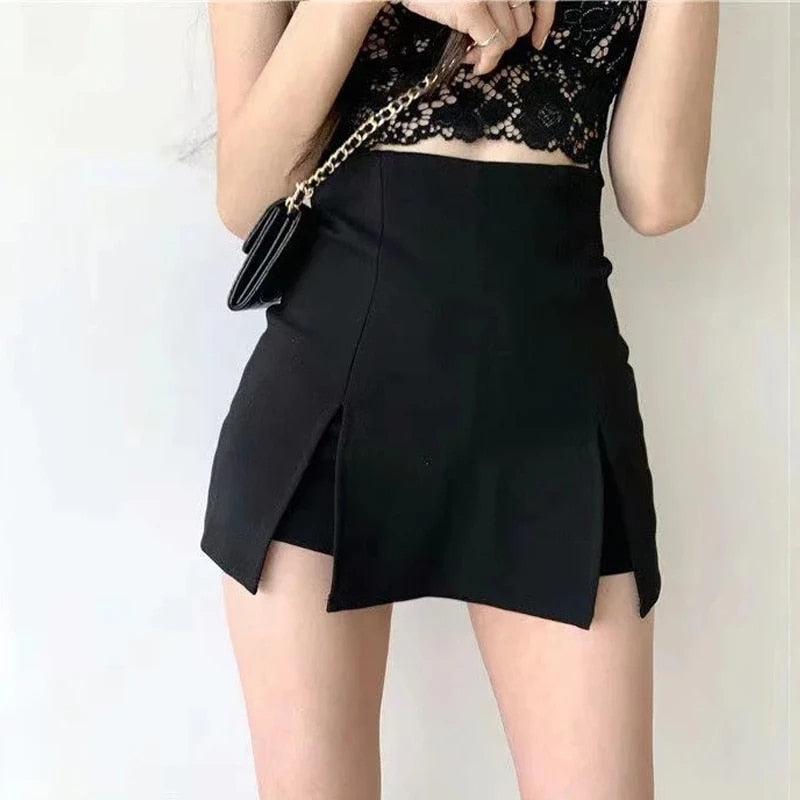 Stylish Work Outfits, Outfit Summer Ideas Double Side Slit Mini Skort Stylish Work Outfits, Outfit Summer Ideas Double Side Slit Mini Skort