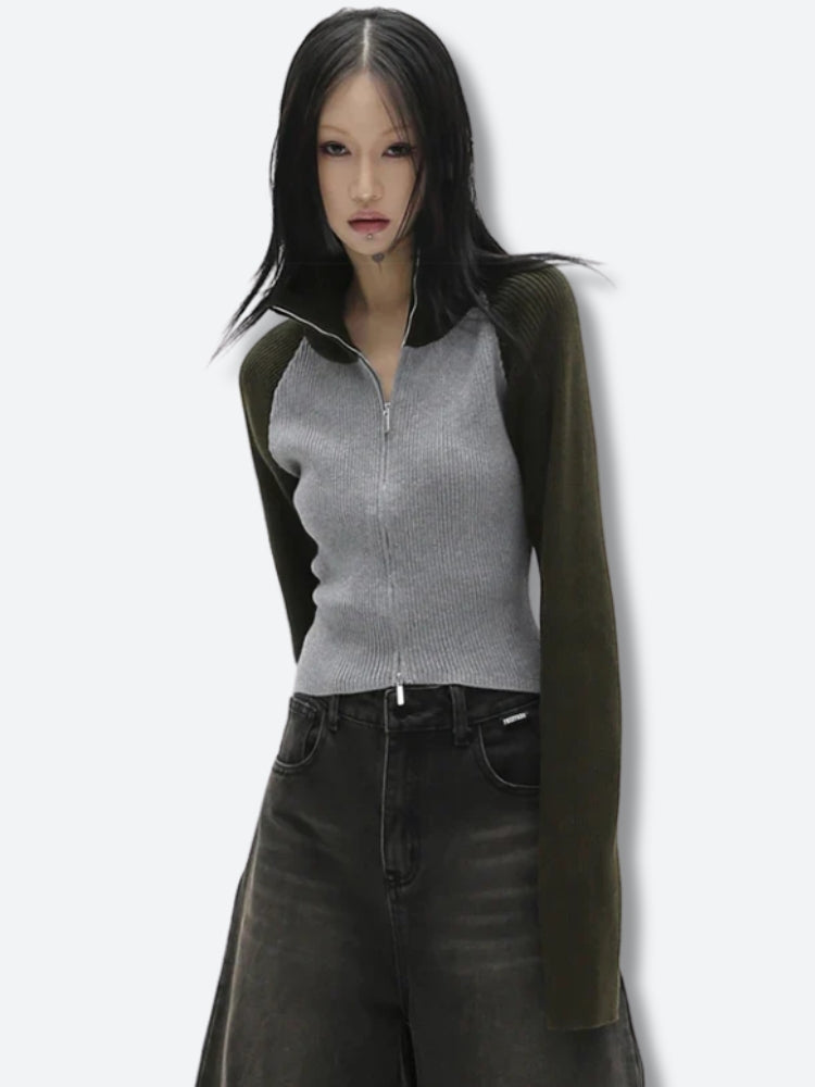 Stylish Work Outfits, Outfit Summer Ideas Double Zip-Up Ribbed Cardigan Stylish Work Outfits, Outfit Summer Ideas Double Zip-Up Ribbed Cardigan