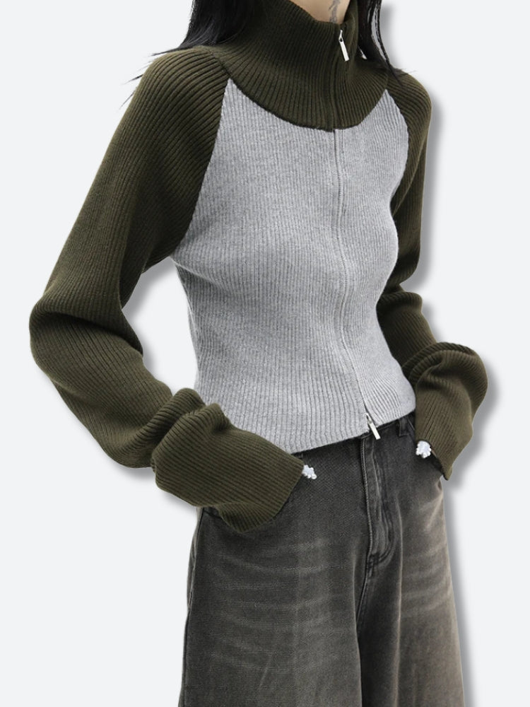 Stylish Work Outfits, Outfit Summer Ideas Double Zip-Up Ribbed Cardigan Stylish Work Outfits, Outfit Summer Ideas Double Zip-Up Ribbed Cardigan