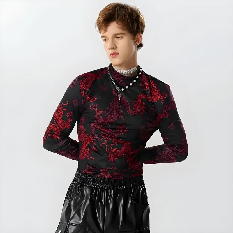 Stylish Work Outfits, Outfit Summer Ideas Dragon High Neck Top Stylish Work Outfits, Outfit Summer Ideas Dragon High Neck Top
