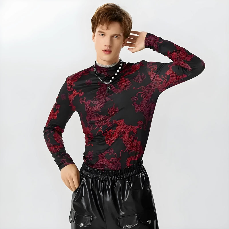 Stylish Work Outfits, Outfit Summer Ideas Dragon High Neck Top Stylish Work Outfits, Outfit Summer Ideas Dragon High Neck Top