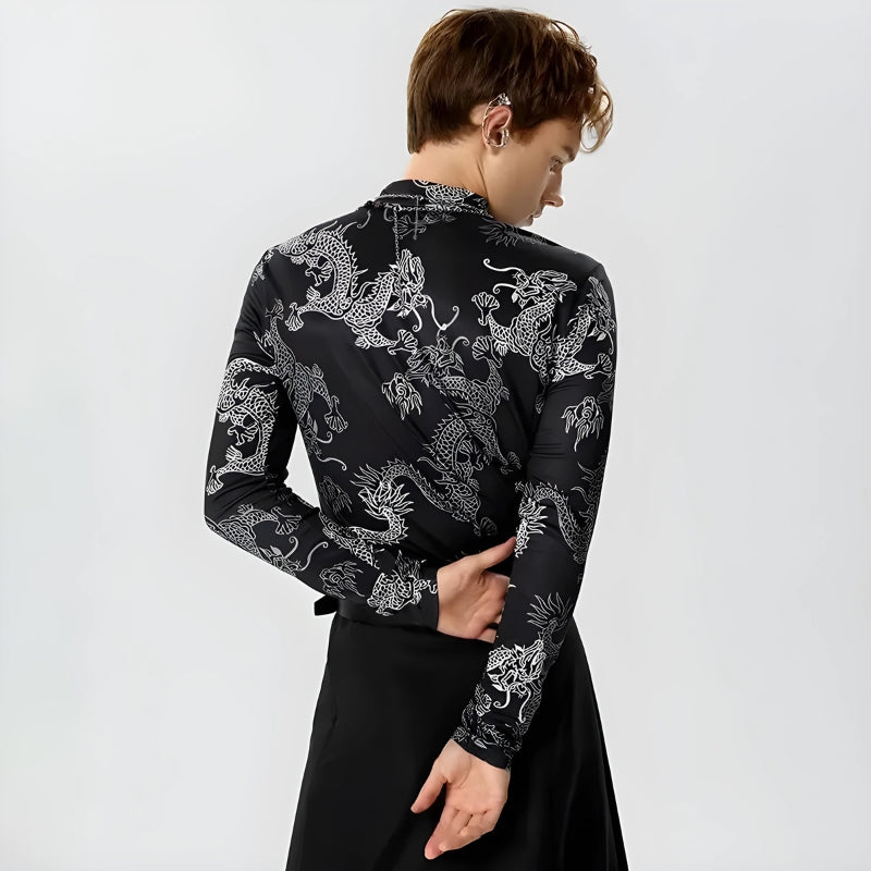 Stylish Work Outfits, Outfit Summer Ideas Dragon High Neck Top Stylish Work Outfits, Outfit Summer Ideas Dragon High Neck Top