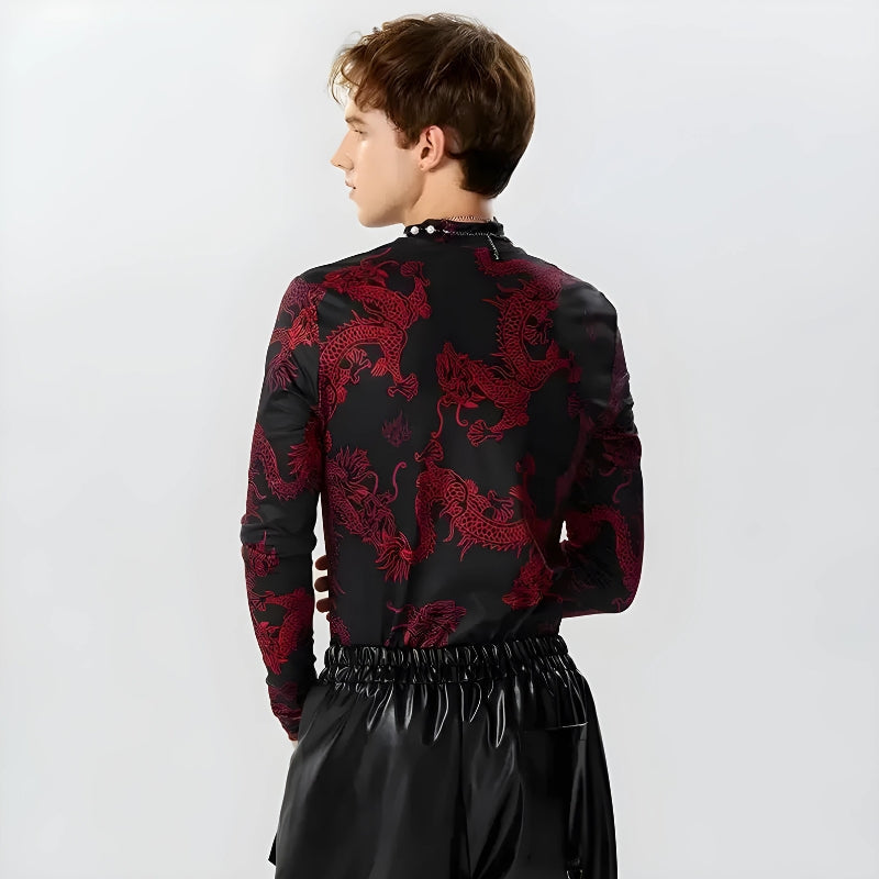 Stylish Work Outfits, Outfit Summer Ideas Dragon High Neck Top Stylish Work Outfits, Outfit Summer Ideas Dragon High Neck Top