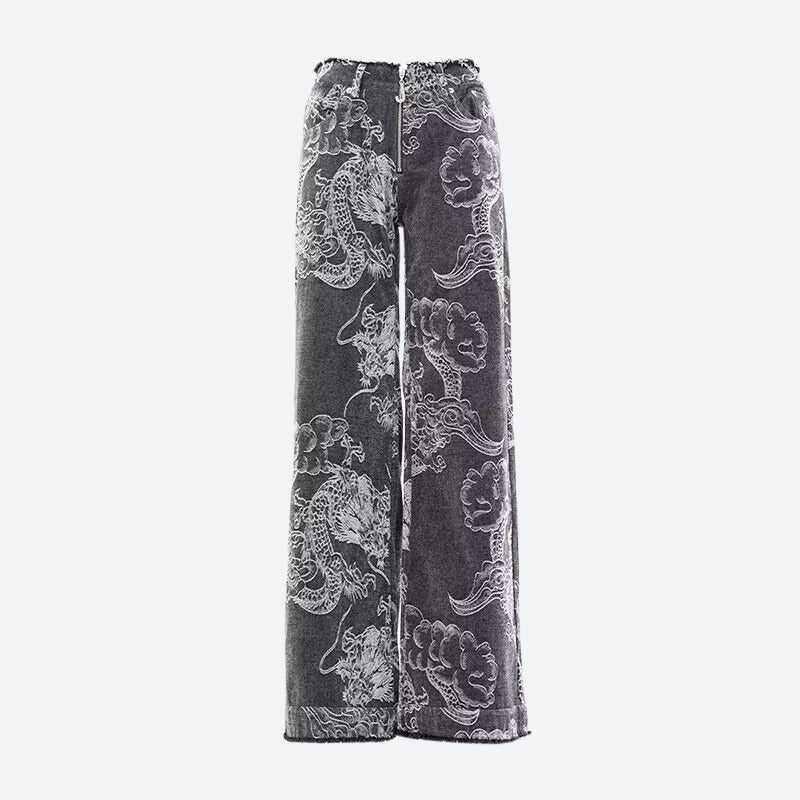 Stylish Work Outfits, Outfit Summer Ideas Dragon Printed Jeans Stylish Work Outfits, Outfit Summer Ideas Dragon Printed Jeans