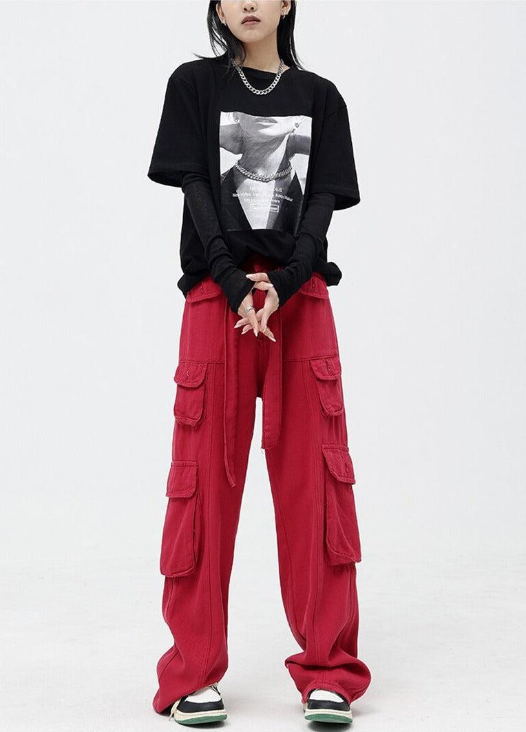 Stylish Work Outfits, Outfit Summer Ideas Drawstring Belt Cargo Pants