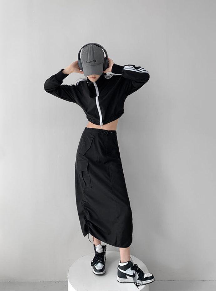 Stylish Work Outfits, Outfit Summer Ideas Drawstring Parachute Midi Skirt Stylish Work Outfits, Outfit Summer Ideas Drawstring Parachute Midi Skirt