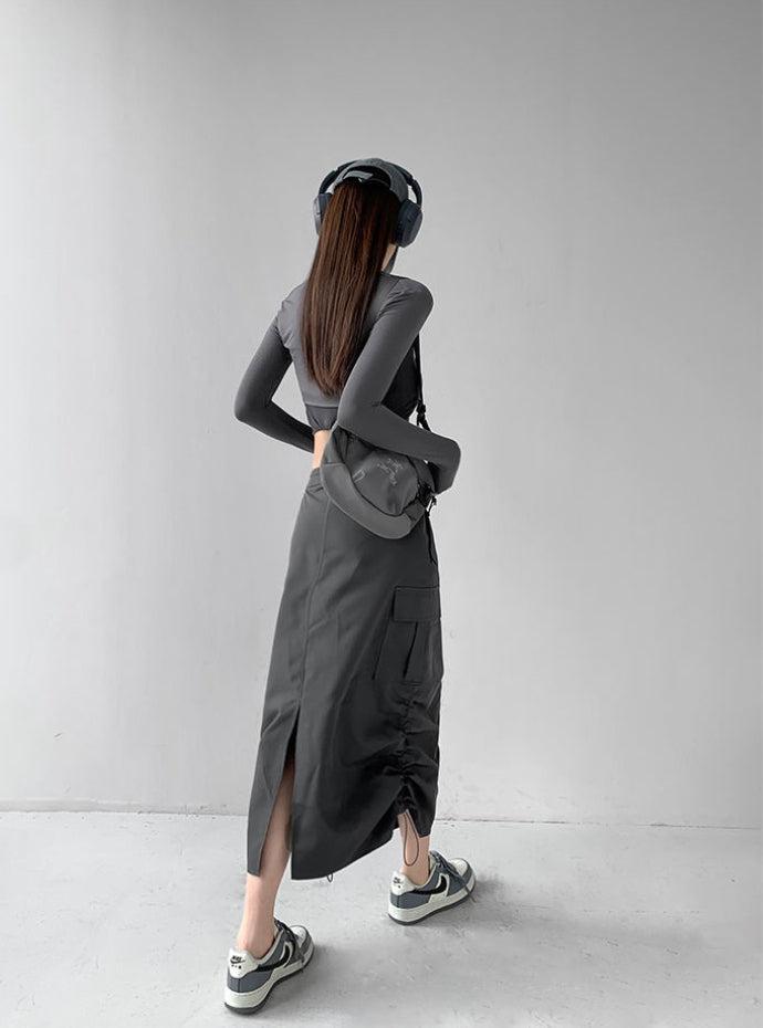 Stylish Work Outfits, Outfit Summer Ideas Drawstring Parachute Midi Skirt Stylish Work Outfits, Outfit Summer Ideas Drawstring Parachute Midi Skirt