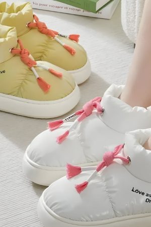 Stylish Work Outfits, Outfit Summer Ideas Drawstring Puffer Slippers