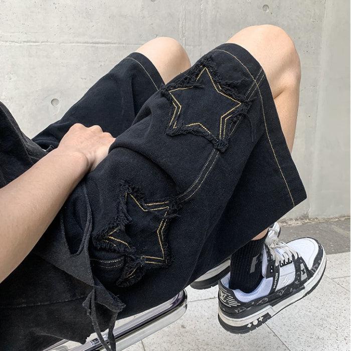 Stylish Work Outfits, Outfit Summer Ideas Drawstring Star Embroidered Shorts Stylish Work Outfits, Outfit Summer Ideas Drawstring Star Embroidered Shorts