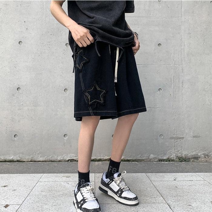 Stylish Work Outfits, Outfit Summer Ideas Drawstring Star Embroidered Shorts Stylish Work Outfits, Outfit Summer Ideas Drawstring Star Embroidered Shorts