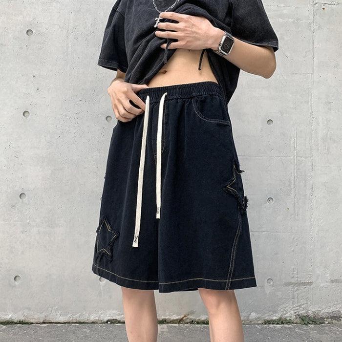 Stylish Work Outfits, Outfit Summer Ideas Drawstring Star Embroidered Shorts Stylish Work Outfits, Outfit Summer Ideas Drawstring Star Embroidered Shorts