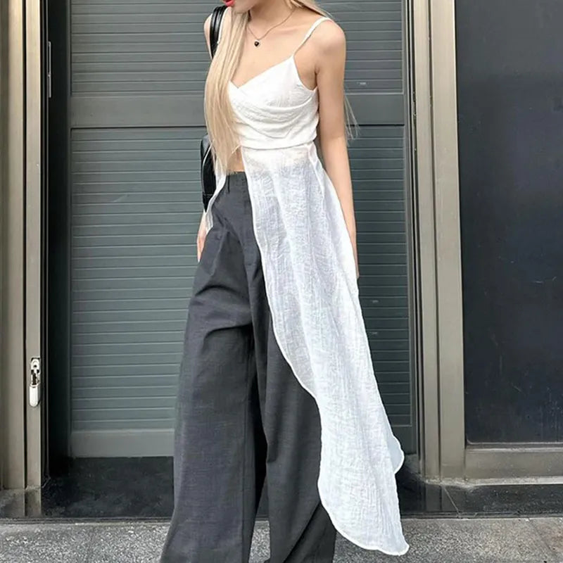 Stylish Work Outfits, Outfit Summer Ideas Dress-Like Strap Top Stylish Work Outfits, Outfit Summer Ideas Dress-Like Strap Top
