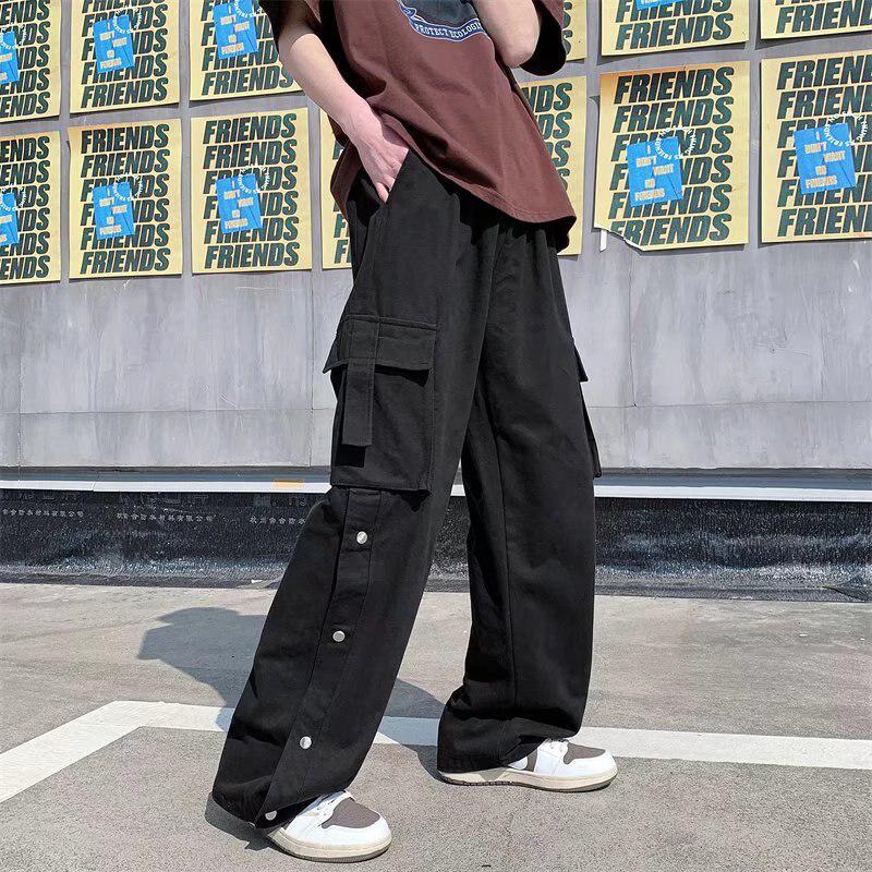 Stylish Work Outfits, Outfit Summer Ideas Elastic Waist Wide Leg Cargo Pants