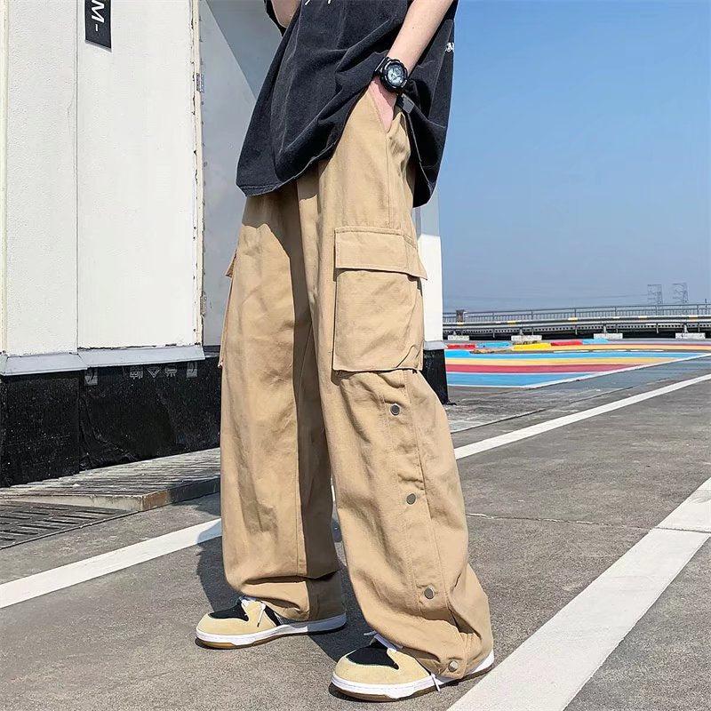 Stylish Work Outfits, Outfit Summer Ideas Elastic Waist Wide Leg Cargo Pants Stylish Work Outfits, Outfit Summer Ideas Elastic Waist Wide Leg Cargo Pants