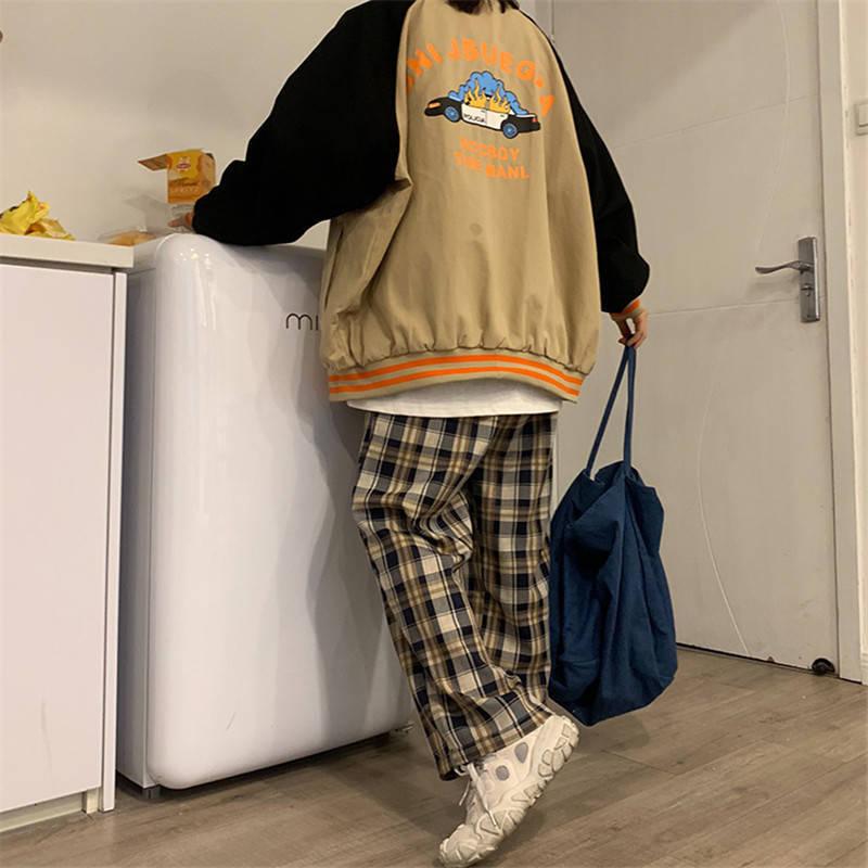 Stylish Work Outfits, Outfit Summer Ideas Elasticated Waist Checkered Sweatpants Stylish Work Outfits, Outfit Summer Ideas Elasticated Waist Checkered Sweatpants