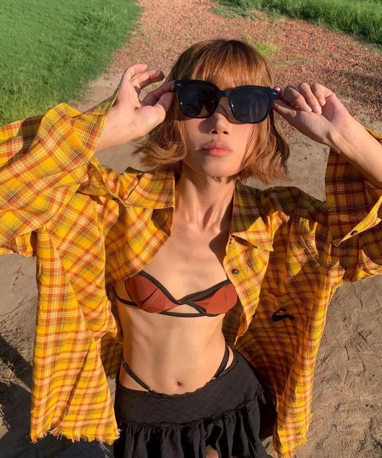 Stylish Work Outfits, Outfit Summer Ideas Embroidered Tasseled Plaid Shirt Stylish Work Outfits, Outfit Summer Ideas Embroidered Tasseled Plaid Shirt