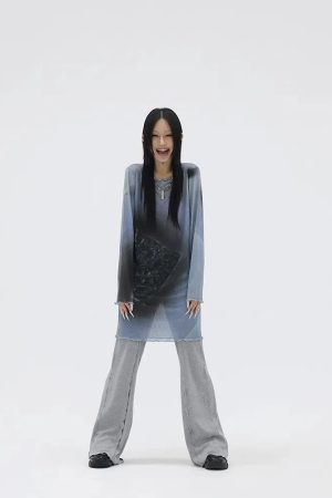 Stylish Work Outfits, Outfit Summer Ideas Extra Long Mesh Top