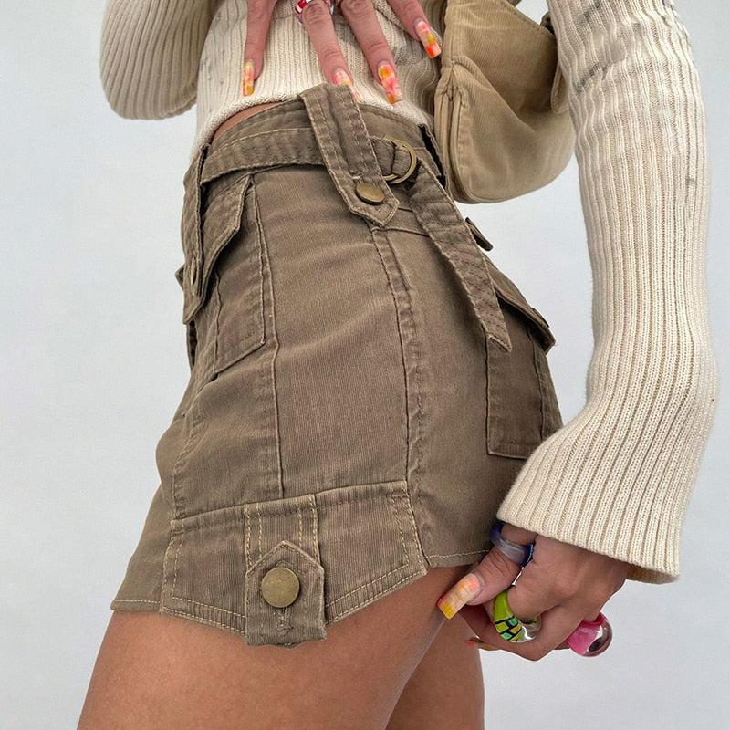 Stylish Work Outfits, Outfit Summer Ideas Fairy Grunge Cargo Mini Skirt