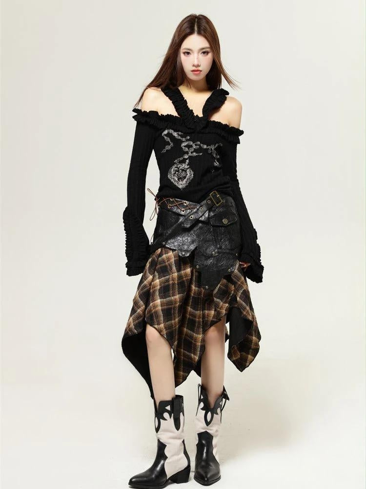 Stylish Work Outfits, Outfit Summer Ideas Fairy Grunge Cut Out Shoulder Top