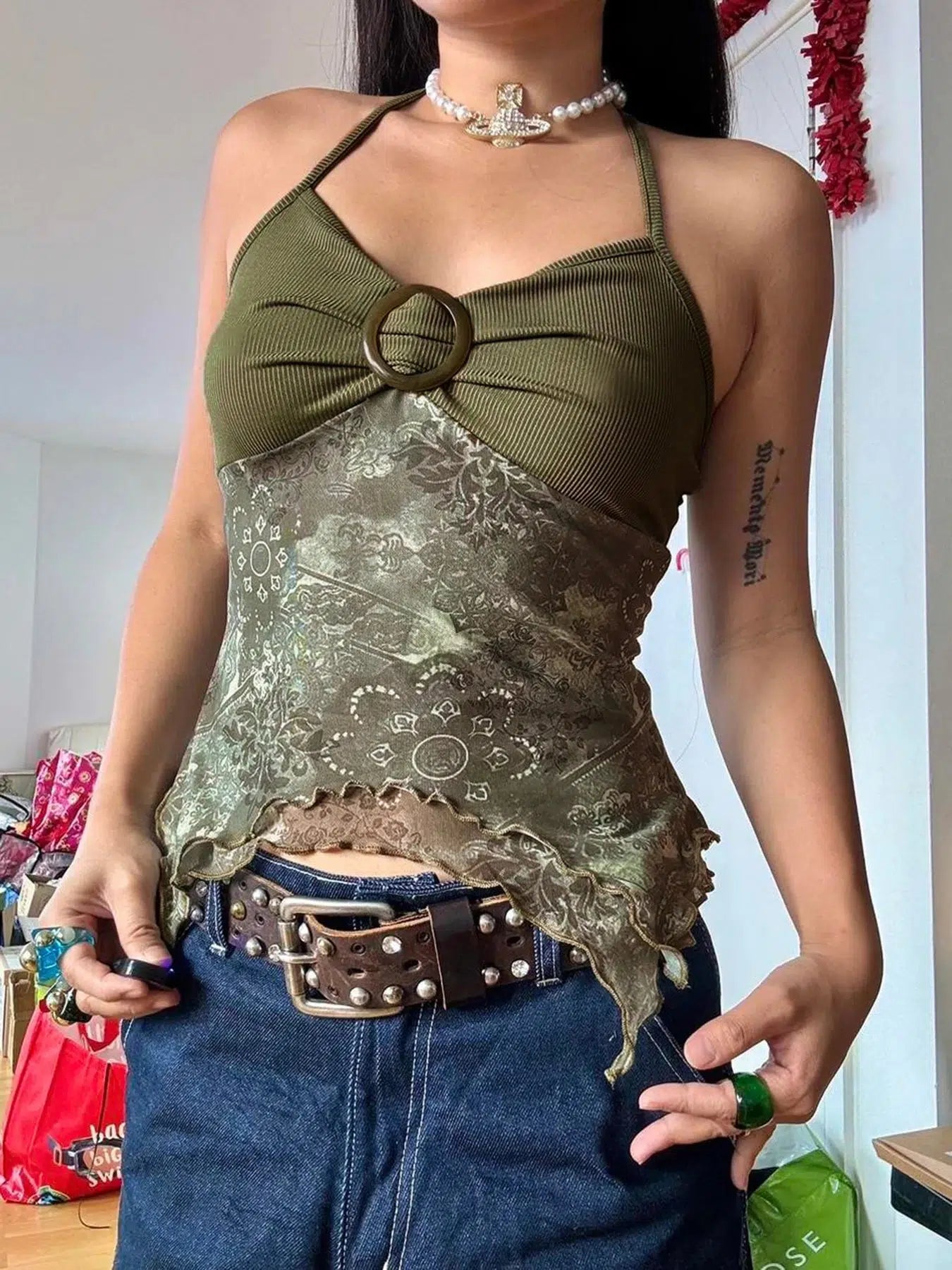 Stylish Work Outfits, Outfit Summer Ideas Fairy Grunge Floral Halter Neck Top Stylish Work Outfits, Outfit Summer Ideas Fairy Grunge Floral Halter Neck Top