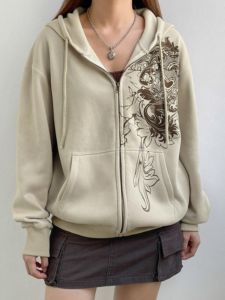 Stylish Work Outfits, Outfit Summer Ideas Fairy Grunge Floral Zip-Up Hoodie Stylish Work Outfits, Outfit Summer Ideas Fairy Grunge Floral Zip-Up Hoodie