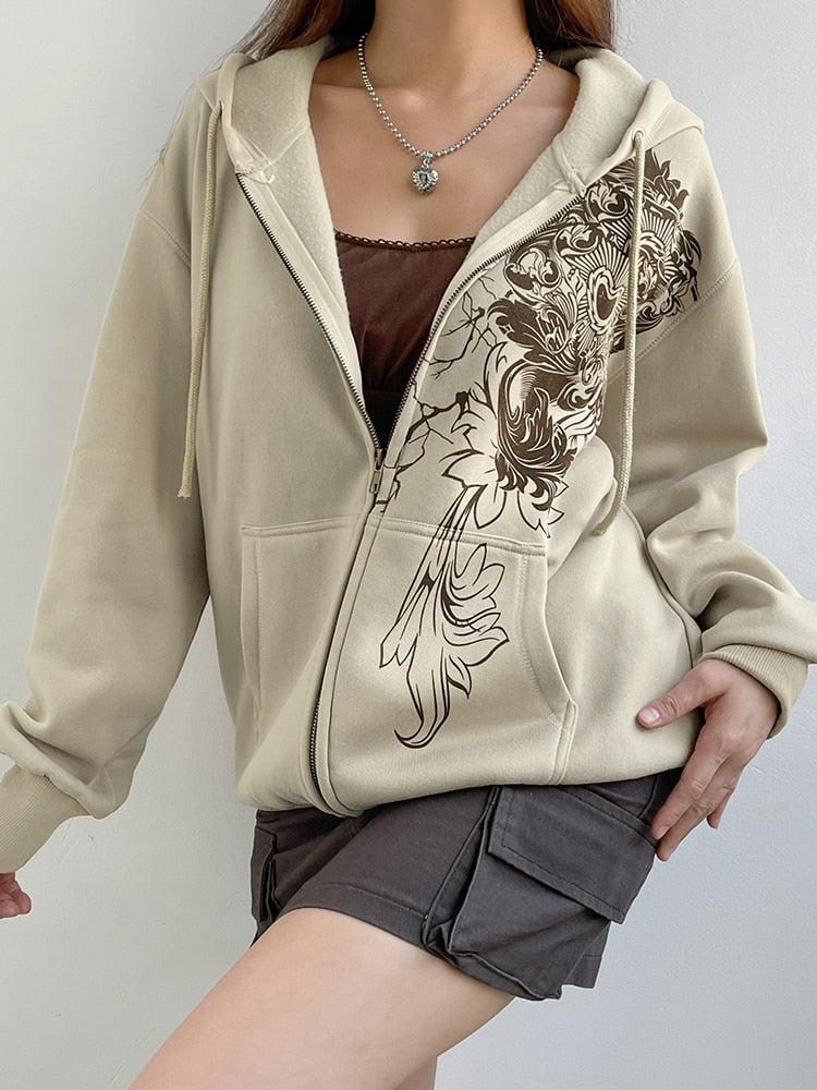 Stylish Work Outfits, Outfit Summer Ideas Fairy Grunge Floral Zip-Up Hoodie Stylish Work Outfits, Outfit Summer Ideas Fairy Grunge Floral Zip-Up Hoodie
