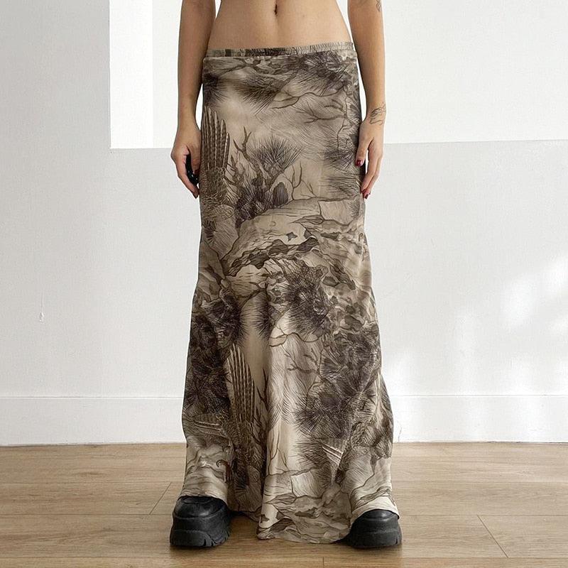 Stylish Work Outfits, Outfit Summer Ideas Fairy Grunge Forest Maxi Skirt