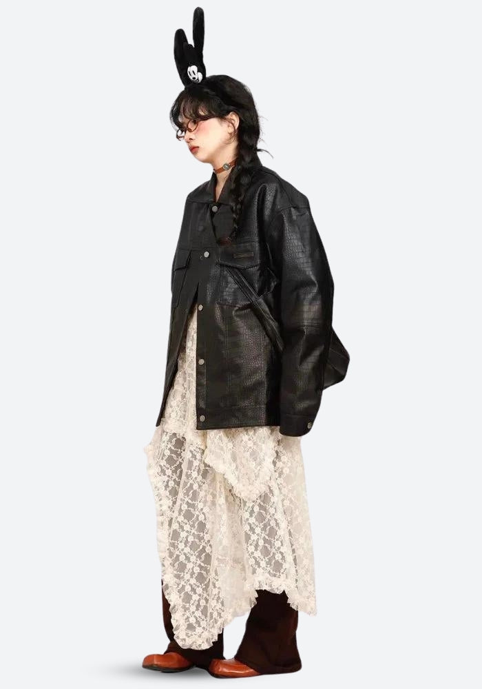 Stylish Work Outfits, Outfit Summer Ideas Fairy Grunge Lace Midi Skirt