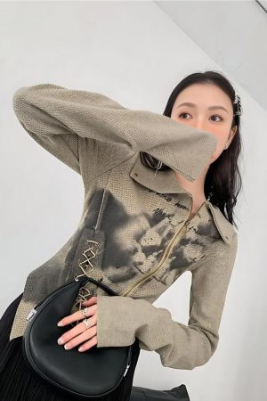 Stylish Work Outfits, Outfit Summer Ideas Fairy Grunge Lace Up Asymmetric Cardigan