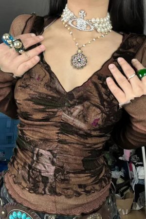 Stylish Work Outfits, Outfit Summer Ideas Fairy Grunge Mesh Sheer Top