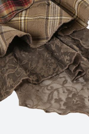 Stylish Work Outfits, Outfit Summer Ideas Fairy Grunge Patchwork Mini Skirt