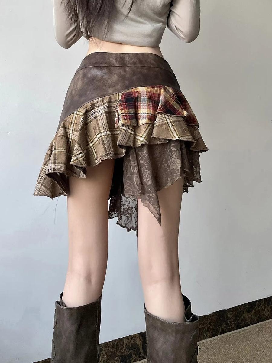 Stylish Work Outfits, Outfit Summer Ideas Fairy Grunge Patchwork Mini Skirt Stylish Work Outfits, Outfit Summer Ideas Fairy Grunge Patchwork Mini Skirt