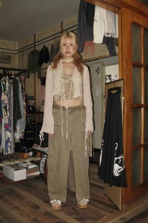 Stylish Work Outfits, Outfit Summer Ideas Fairy Grunge Ruffled Crop Cardigan