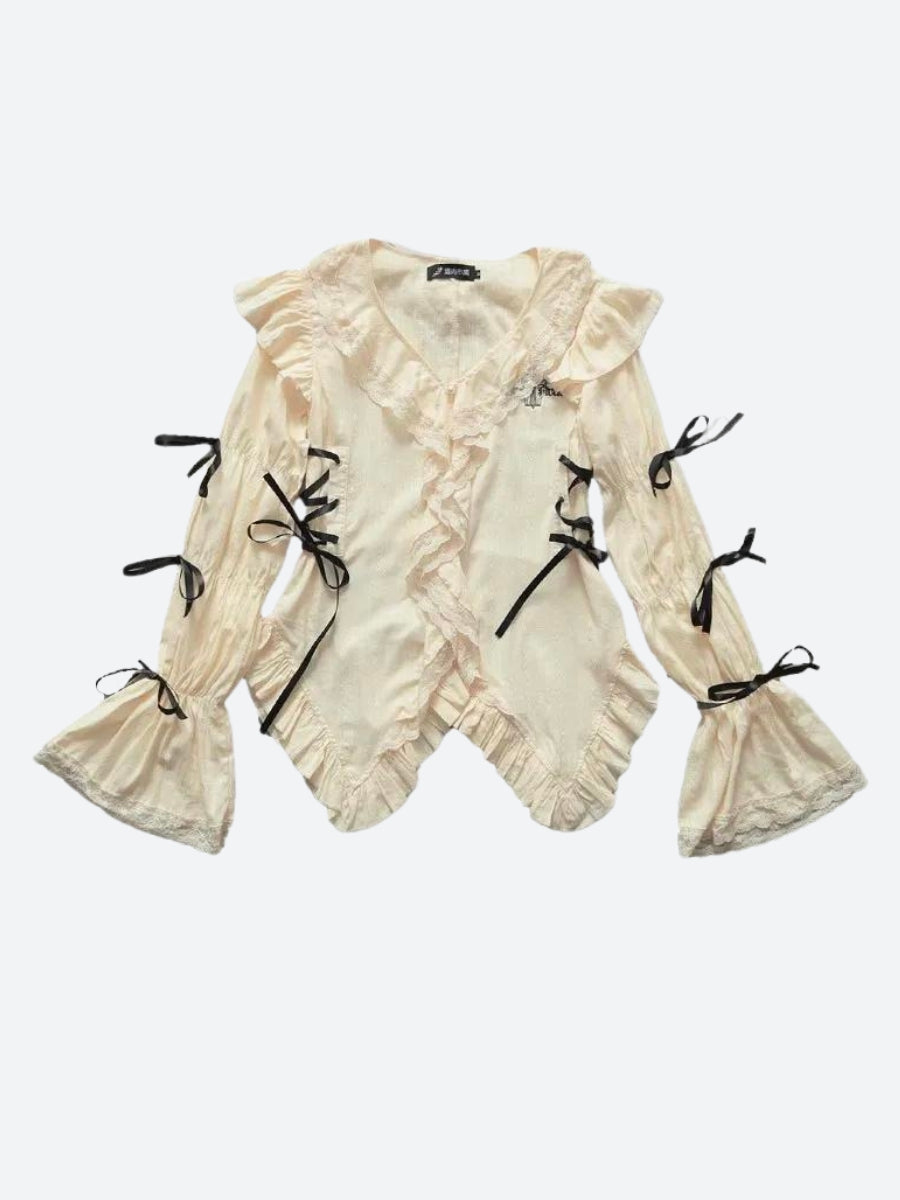 Stylish Work Outfits, Outfit Summer Ideas Fairy Grunge Ruffled Lace Up Blouse Stylish Work Outfits, Outfit Summer Ideas Fairy Grunge Ruffled Lace Up Blouse