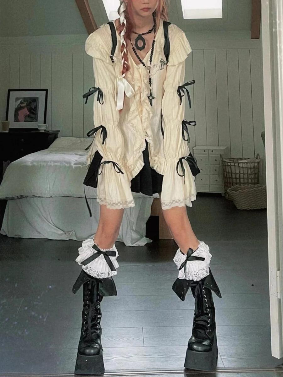 Stylish Work Outfits, Outfit Summer Ideas Fairy Grunge Ruffled Lace Up Blouse Stylish Work Outfits, Outfit Summer Ideas Fairy Grunge Ruffled Lace Up Blouse