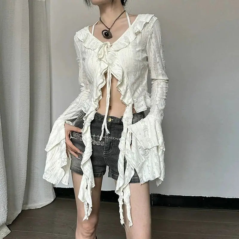 Stylish Work Outfits, Outfit Summer Ideas Fairy Grunge Ruffled Top Stylish Work Outfits, Outfit Summer Ideas Fairy Grunge Ruffled Top