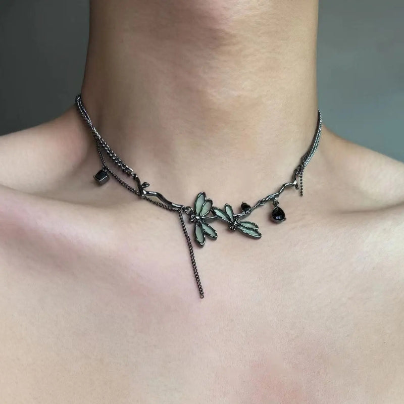 Stylish Work Outfits, Outfit Summer Ideas Fairycore Dragonfly Necklace